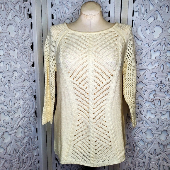 MICHAEL Michael Kors Sweaters - Michael Kors Cream Cable Knit Wool Sweater XLarge
